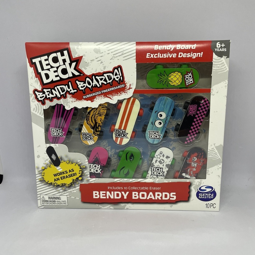 Tech Deck Bendy Boards 10-Pack Rubberized‎ Fingerboards Limited Eraser Edition